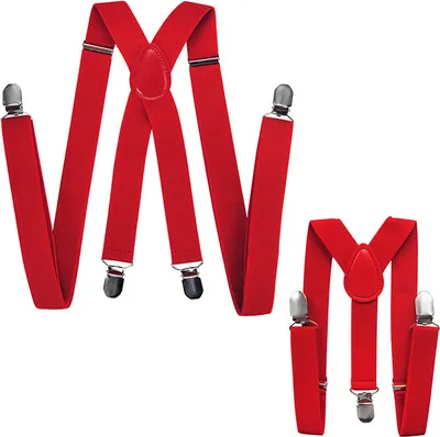 Produktbild von axy Vater-Sohn Partnerlook Hosenträger set für Herren-Damen-Kinder 1-6 Jahre alt verstellbar Familien Outfit Ideal für Festival Fotoshooting Hochzeit