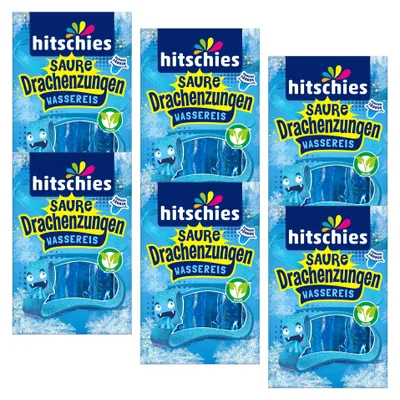 Produktbild von hitschies Saure Drachenzunge BLAU Wassereis | Vegan 10 x 40 ml (400ml) (6er Pack)