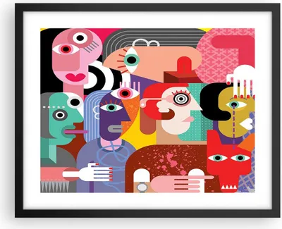 Produktbild von Gerahmtes Poster - Schwarzer Rahmen - Abstraktion modern - 50x40 cm - Wand Bild - Wanddeko - Wandbilder - Kunstposter - Wandposter - Bilderrahmen - Bilder - Kunstdruck - Wandbild - P2BAA50x40-3624