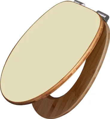 Zdjęcie produktu dla Deska sedesowa banjado Design z mechanizmem cichego opadania – beżowa – deska sedesowa z mechanizmem cichego opadania, wykonana z drewna i wysokiej jakości bambusa, pasująca do wszystkich popularnych modeli toalet [TDB2 0022]