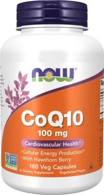 Productafbeelding van NOW Foods coq10 100 mg met meidoorn (180 caps.) 8782