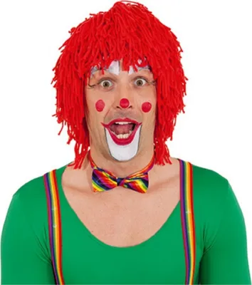 Perücke Clown Rot in Wolloptik Kostüm-Zubehör für Erwachsene Fasching Karneval Mottoparty Zirkus