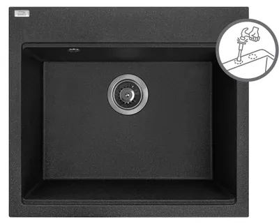 Produktbild von Design Granitspüle 1 Becken Schwarz