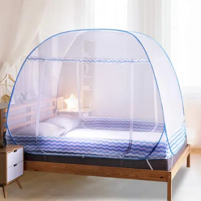 Image de Moustiquaire pour lit - Tente pliable en bleu