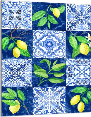Immagine prodotto di Piastra copri fornelli 40x52 Piastra copri piano cottura in Vetroceramica alzatina in vetro tagliere decorativo, mosaico limone