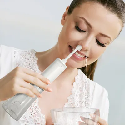 Produktbild von Mundduschen, dreistufige Frequenzumwandlung, 300ml Wassertank, elektrische Nasendusche, nasales Bewässerungssystem,kabellose Nasenspülmaschine,tragbar