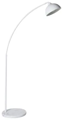 Produktbild von BELIANI Stehlampe Weiß Metall mit Marmorfuß Verstellbarer Schirm Bogenform Modernes Design Wohnzimmer Schlafzimmer Bogenlampe Stehleuchte Beleuchtung