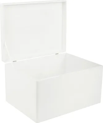 Image de Creative Deco Boite de Rangement en Bois Blanc 40 x 30 x 24 cm (+/- 1 cm)