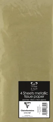 Produktbild von Clairefontaine 12x Seidenpapier Pack. 6 Blatt 50x70cm gold Metallic - 6666-GC