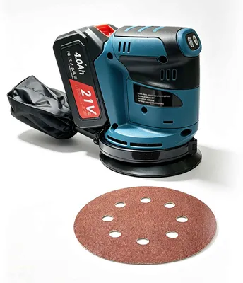 Produktbild von Zimilo Akku-Exzenterschleifer 21V mit 4.0Ah Akku: 1200W Schleifmaschine, 6-stufige Drehzahl bis 15000 U/min, 125mm Schleifteller