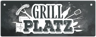 Produktbild von Grillplatz Metallschild XL