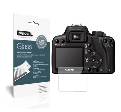 Produktbild von 1x Schutzfolie für Canon EOS 1000D - Anti-Shock 9H Folie dipos Glass Kunststoffglas