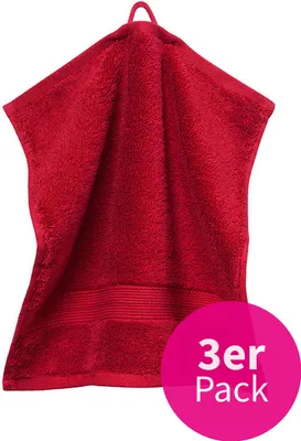 Produktbild von grace grand spa Seiflappen 3er-Pack mit breiter Webbordüre Kaminrot One Size