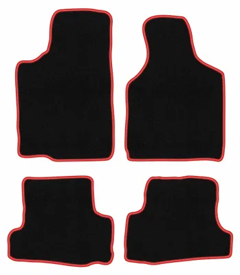 Image de Tapis de sol en moquette pour Mazda MX-6 I 1988-1992 (coupé) – jeu 4 pièces, noir/rouge, sur mesure – Wielganizator CARLUX