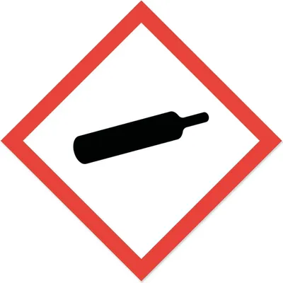 Produktbild von Gefahren-Aufkleber I Wetterfeste Folie mit UV-Schutzlaminat I Gefahrenstoff-Symbol mit GHS04 Gasflasche-Bezeichnung I 10 x 10 cm I GHS-Kennzeichnung I Warnung I Achtung I Hinweis I hin163