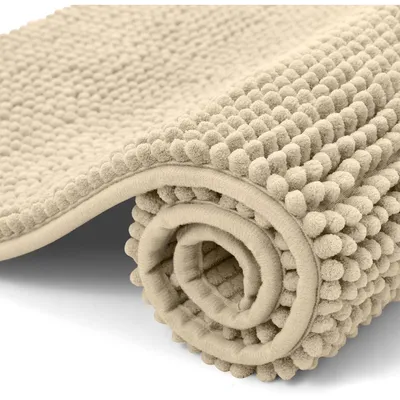 Produktbild von Badematte Chenille rutschfest saugfähig 50x80 cm Beige