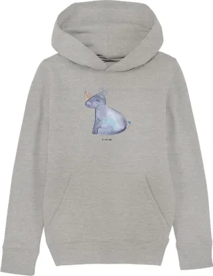 Produktbild von Mr. & Mrs. Panda Kinderpullover Einhorn Nashorn 12-14 Jahre (152/164) - Heather Grey - Geschenk, Sweatshirt, Kapuzenpulli, Kapuzenpullover, Glitzer, Unicorn, Pullover