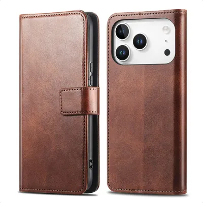 Imagen del producto de Funda Tipo Libro de Lujo para Apple iPhone 18 Pro / 17 Pro - Marrón oscuro