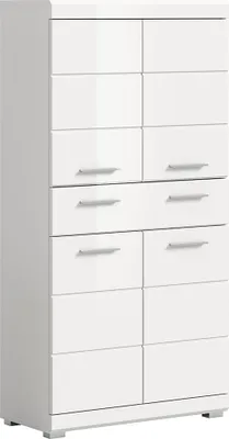 Produktbild von Badezimmer Midischrank, 74 cm breit, in weiß mit weiß Hochglanz - SIROCO-158