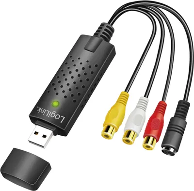 Produktbild von LogiLink USB 2.0 > 3xCinch + miniDIN5 (ST-BU) Audio-/ Videograbber Adapter Schwarz