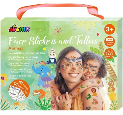 Produktbild von Avenir Gesichtsaufkleber Und Tier-tattoos   Kinder  One Size