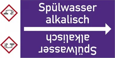 Produktbild von Dreifke® Rohrleitungsband Spülwasser alkalisch, DIN 2403, ab Ø 15mm, violett/...