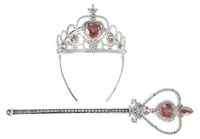 Imagen del producto de Tiara para disfraz de princesa, adornada con grandes diamantes, ideal como accesorio para disfraces