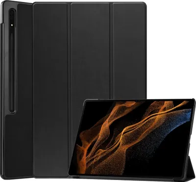 Produktbild von Samsung Galaxy Tab S10 Ultra Hülle - Tri-Fold Ständer Klapphülle mit Schlaf/Wach-Funktion - Schwarz