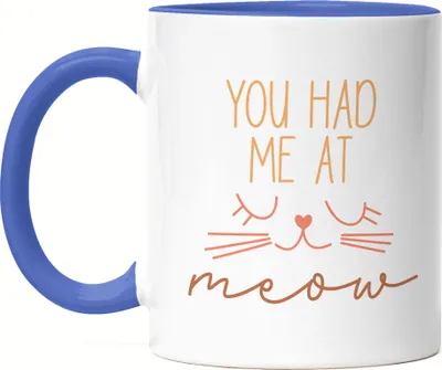 Produktbild von You had me at Meow Tasse Blau Katzenliebhaber Geschenkidee Cat Mom Cat Dad