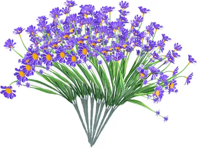 Produktbild von Künstliche Blumen Für Den Außenbereich 12 Stück, UV-Beständig, Lila