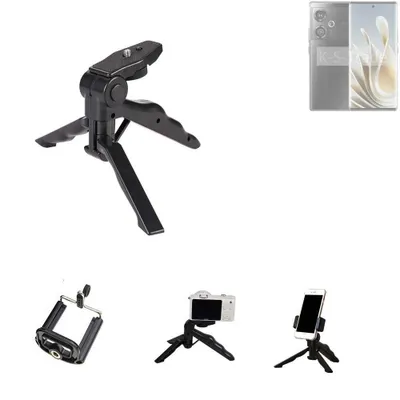 Produktbild von K-S-Trade Stativ Tisch-Ständer Dreibein Handy-Stativ Ständer kompatibel mit Nubia Z50S Mini-Stativ Smartphone Tripod Handy-Stativ aus Plastik