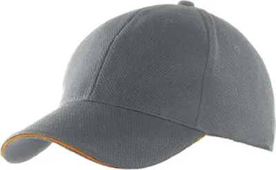 Produktbild von K-Up Herren Kappe Sportkappe Baseball Cap Basecap Sport Golf Mütze, Größe:U, Farbe:Grey/Orange