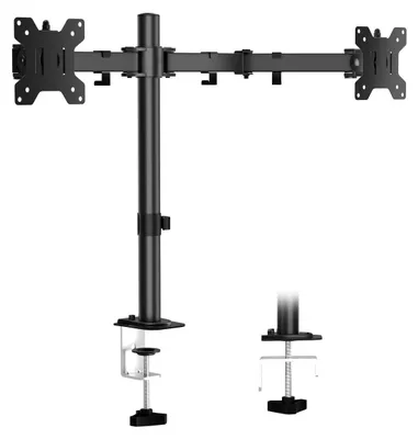 Immagine prodotto di Supporto per monitor - Doppio braccio per 2 schermi - 13 a 27 pollici - Fino a 8 kg per braccio - Nero