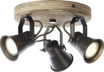 Produktbild von Deckenspot Rondell 3-flammig HxØ 13x28 cm braun/schwarz
