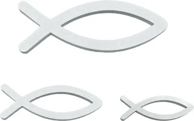 Produktbild von Oblique Unique 3 Holz Fische im Mix Deko Fische als Streudeko Tischdeko für Taufe Kommunion Konfirmation - weiß