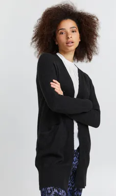 Produktbild von ICHI IHKAMARA CA2 Damen Lange Strickjacke Feinstrick Cardigan Longstrickjacke Long-Strickcardigan Regular-Fit