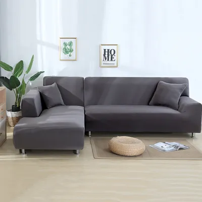 Produktbild von Topchances Sofabezug 3 Sitzer+3 Sitzer Sofaüberwürfe für L-Form Sofa elatücke Kisstische Stretch Sofabezug Sofa Überzug, Grau