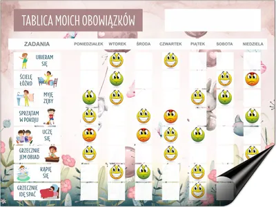 Image de Planificateur magnétique Tableau de motivation Liste de tâches pour enfants + smileys