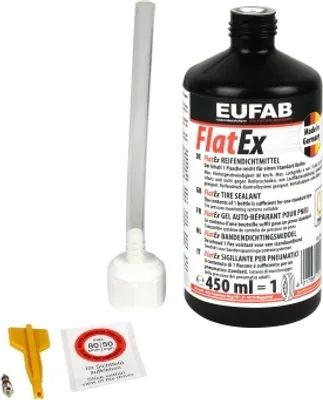 Produktbild von Eufab FlatEx Reifendichtmittel für Autoreifen 450 ml Reifenpannenset 21069