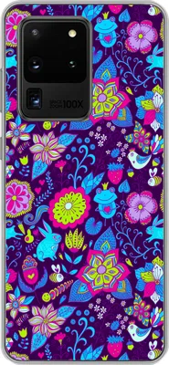Produktbild von MuchoWow® Handyhülle Schutzhülle Hülle für Telefoonhoesje Samsung Galaxy S20 Ultra Mädchen - Kaninchen - Rosa - Muster - Mädchen - Kinder - Kinder Silikon Softcase Handy Hülle - Karteninhaber