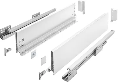 Produktbild von GTV Schubladensystem AXIS PRO, Schubkastengarnitur mit Vollauszug, Weiß, Belastbarkeit bis 40 kg, Push to Open mit Synchronisation, den Freien Zugang, Breite: 400 mm, Höhe: 120 mm