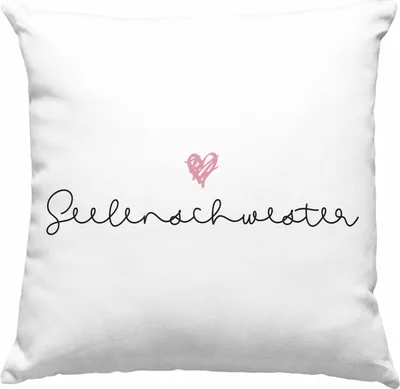 Produktbild von Trendation -Seelenschwester Deko-Kissen mit Füllung 40x40 Geschenk für Schwester Geschenkidee Beste Schwester Geburtstag (Grau)