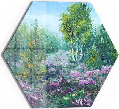Produktbild von DEQORI Glasbild Echtglas 55x48 cm 'Lebendiger Waldmorgen' Wandbild Bild modern Deko
