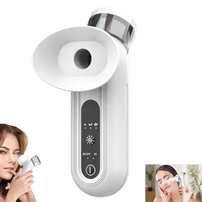 Produktbild von Nano-Augen- & Gesichtssprüher, tragbar, USB-C wiederaufladbar 500mAh, feuchtigkeitsspendend, Warmkompresse 38–42°C, Einhandbedienung, Reisegröße