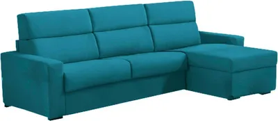 Produktbild von Pusiano - Schlafsofa mit Ottomane, 280x160 cm Blau, Abnehmbar Italy