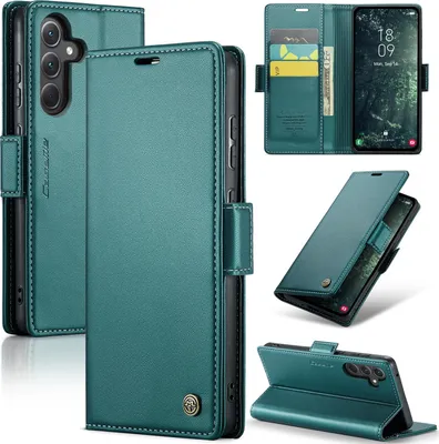 Produktbild von Galaxy A35 Hülle, Leder Brieftasche Kartenfach Schutzhülle mit Standfunktion für Samsung Galaxy A35 Grün