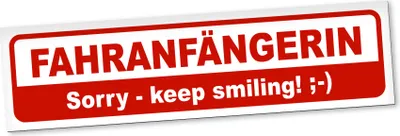 Produktbild von PantherPixel Fahranfängerin Magnetschild Auto Sorry Keep Smiling Magnetfolie Geschenkidee 60 x 16 cm STANDARDFARBFOLIEN