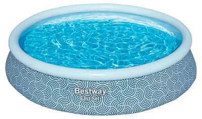 Produktbild von Bestway® Fast Set™ Aufstellpool-Set mit Filterpumpe Ø 396 x 84 cm, Grafisches Liniendesign, rund
