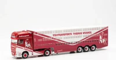 Produktbild von Herpa 315449 - 1/87 DAF XF SSC Viehtransporter-Sattelzug „Thomas Werner“ - Neu