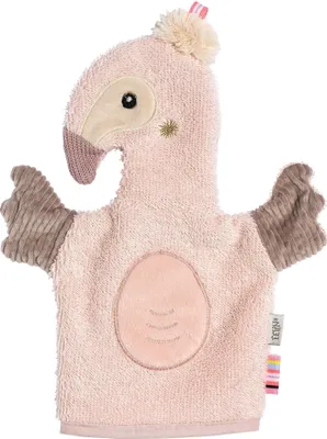 Produktbild von Waschhandschuh Flamingo - Waschlappen mit Tiermotiv